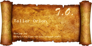 Teller Orion névjegykártya